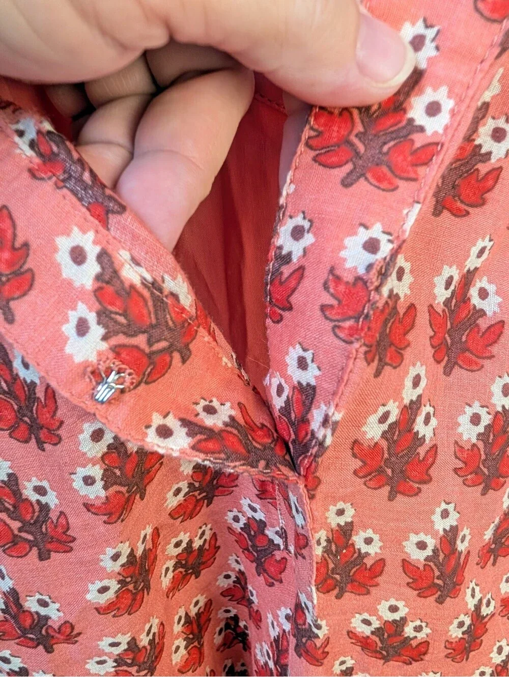Boho Resortwear J.Crew Coral Block Print Cabana Mini Dress NWT XS